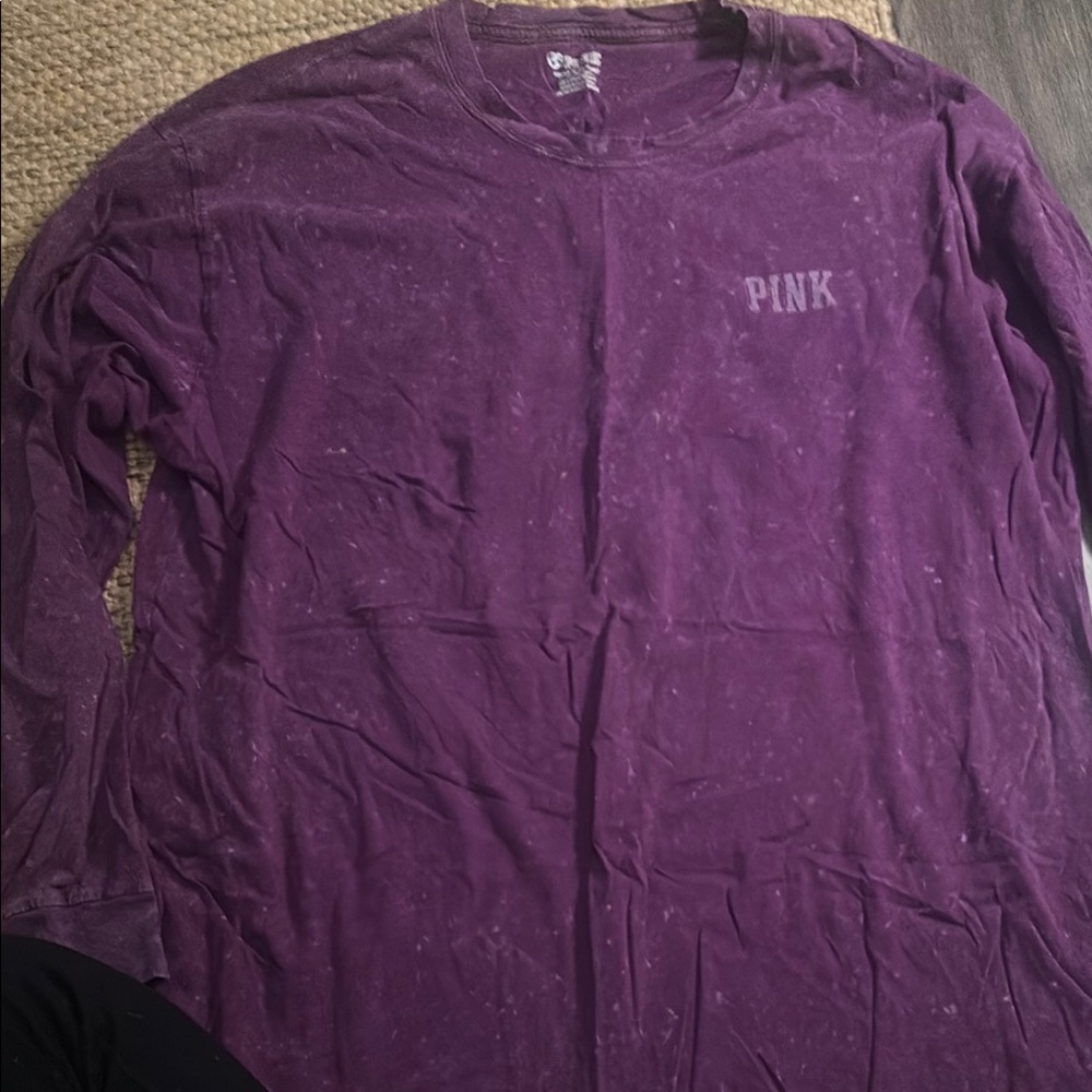 Pink Long Sleeve Purple Shirt